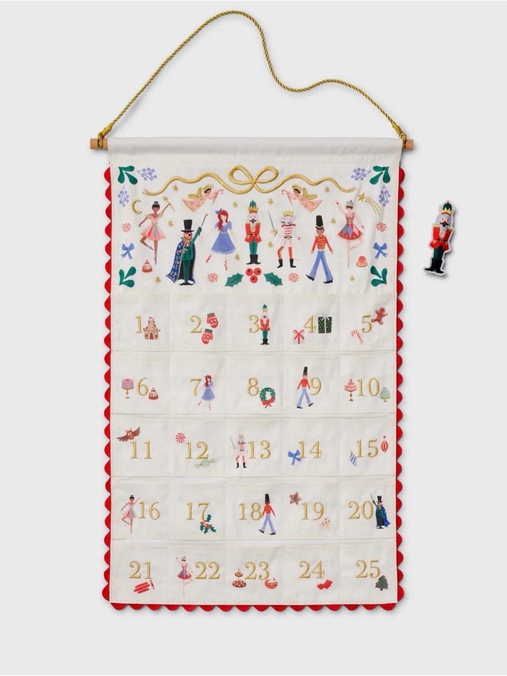 Rifle Paper Co. Embroidered Holiday Nutcracker Advent Calendar